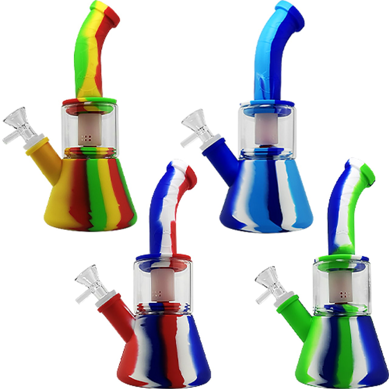 Photograph of product: Silicone Beaker Bong/Rig with Shower Perc | Assorted Colors