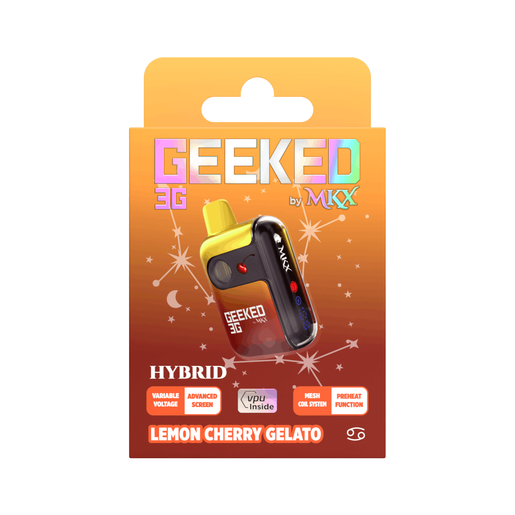 Photograph of product: GEEKED: Lemon Cherry Gelato 3G Vape Disposable