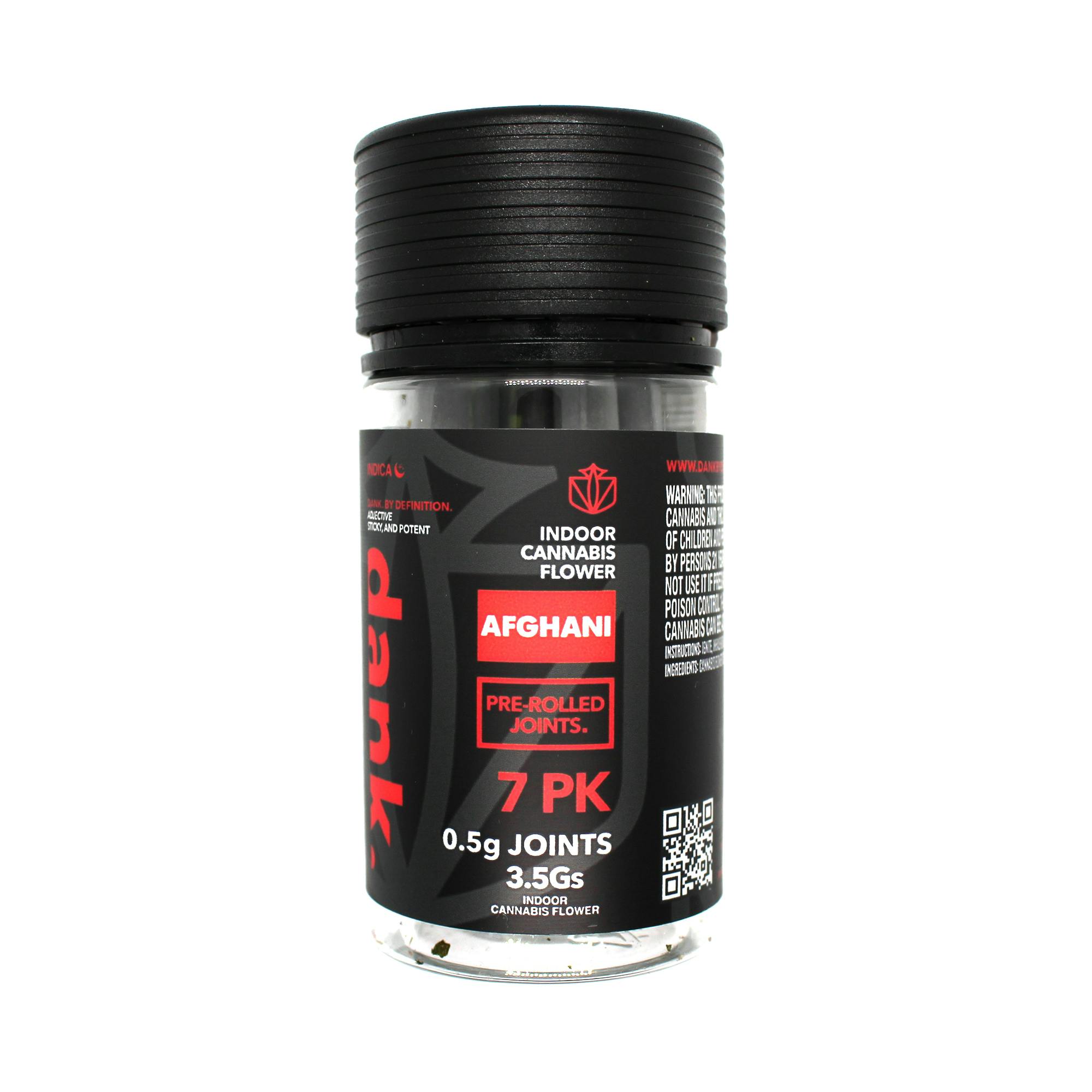 Photograph of product: DANK Afghani 7pk 0.5g Pre-Rolls