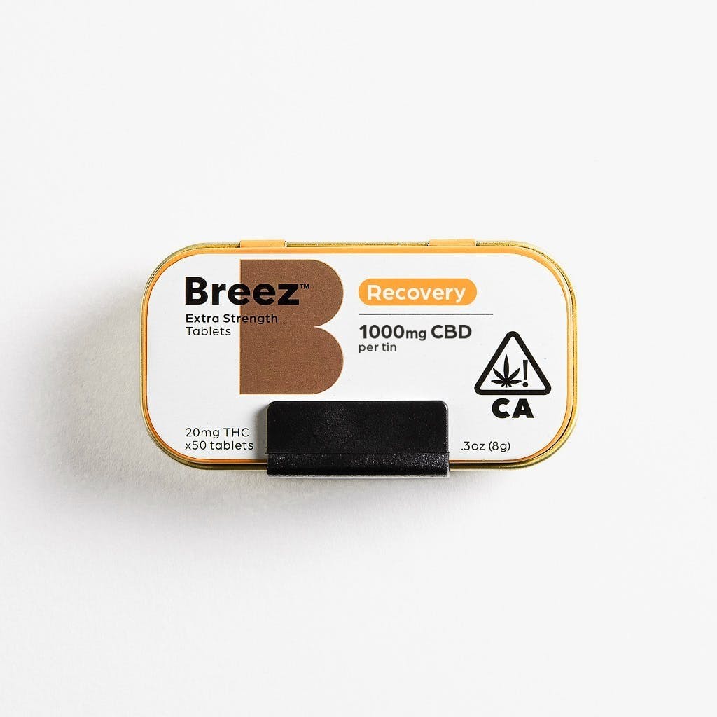 Photograph of product: Breez - Extra Strength CBD Recovery 1000MG Tablets