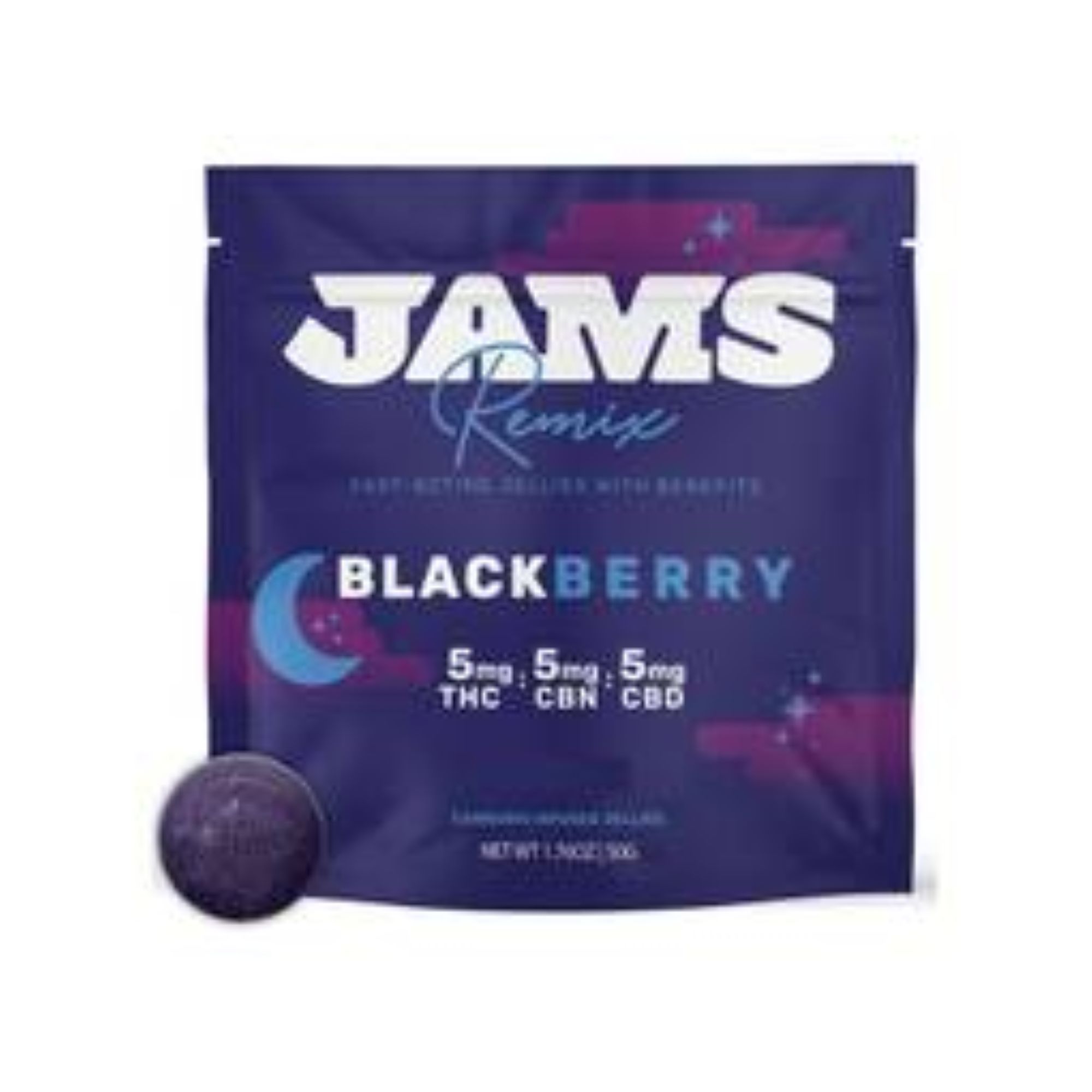 Photograph of product: JAMS Remix Fast Acting Ratio Jellies Blackberry 00788