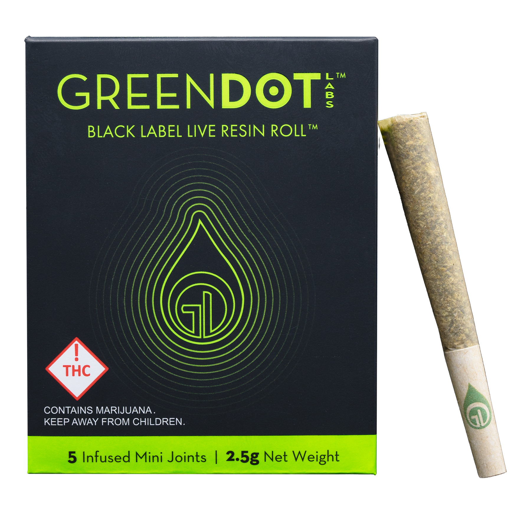 Photograph of product: Green Dot Black Label Live Resin Rolls
