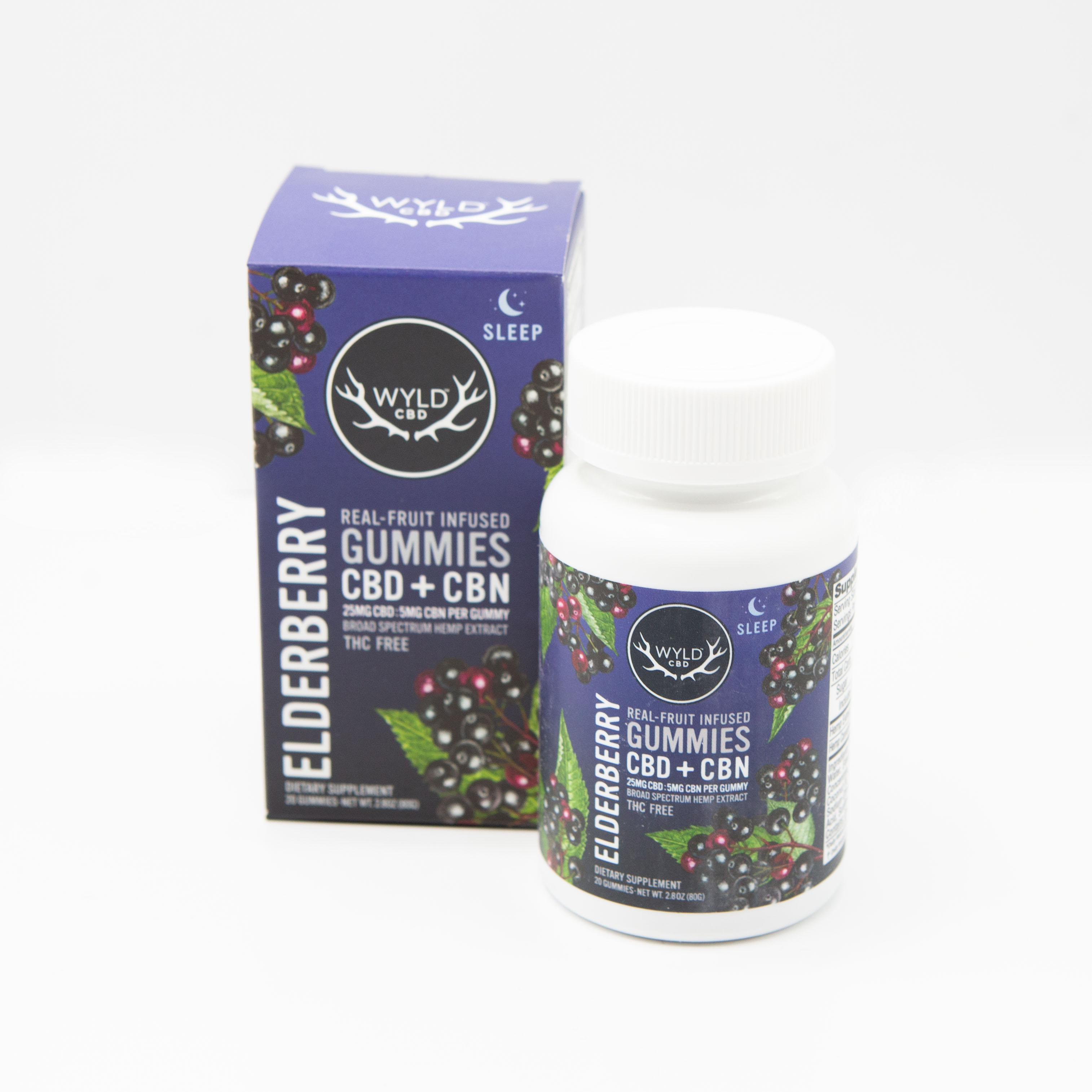 Photograph of product: Wyld CBD/CBN Gummies - Elderberry - 20pk - $42