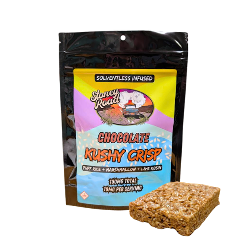 Photograph of product: Stoney Road | 100mg Chocolate Kushy Crisp | Snack Bar