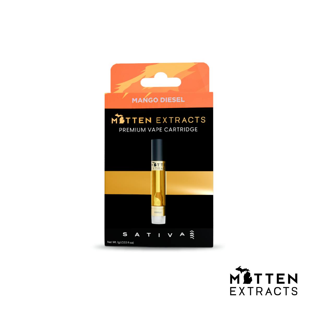 Photograph of product: Mitten Extracts Cartridge | Mango Diesel - Oui'd