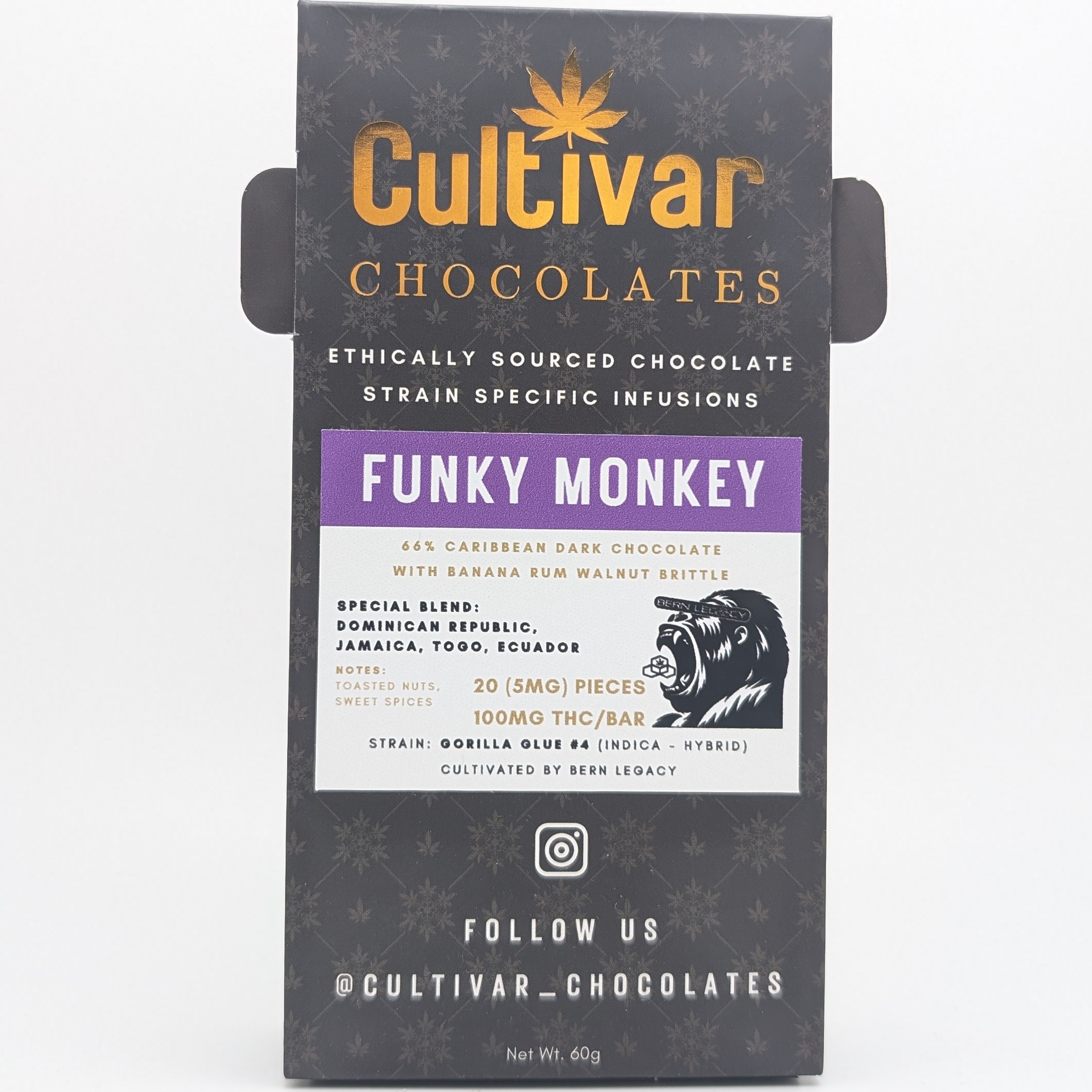 Photograph of product: Funky Monkey Chocolate Bar 100mg