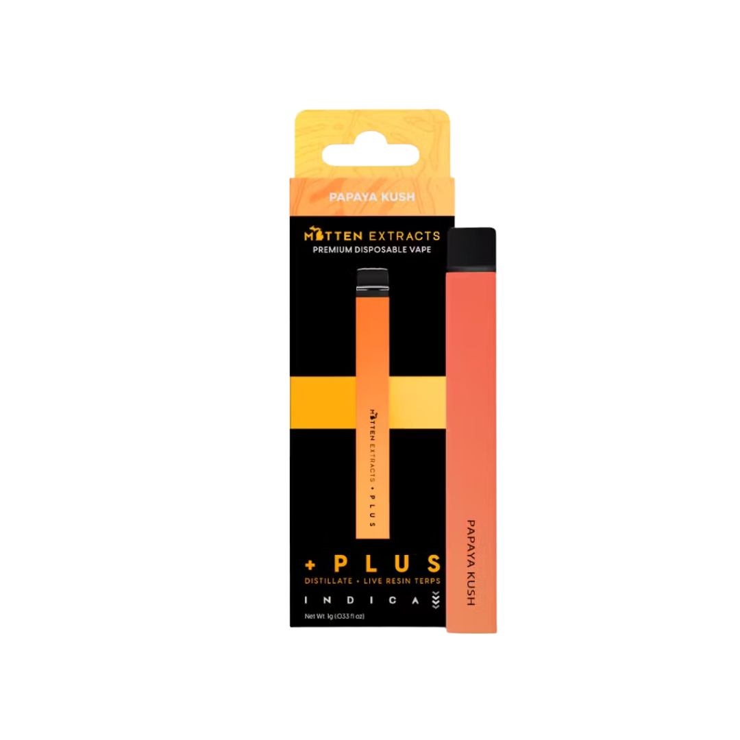 Photograph of product: Mitten Extracts | Papaya Kush Disposable Vape | 1g