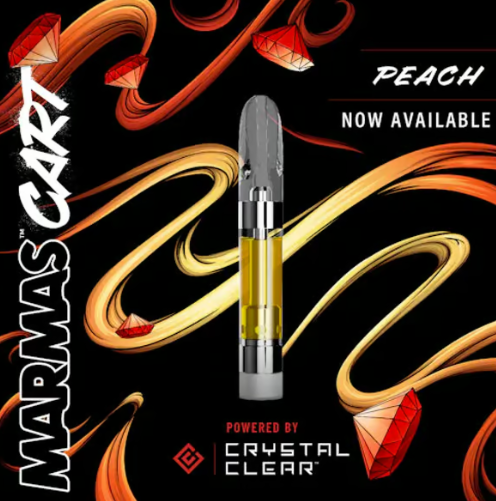 Photograph of product: Crystal Clear - Vape Cart - Marmas Cart Peach (.5g)