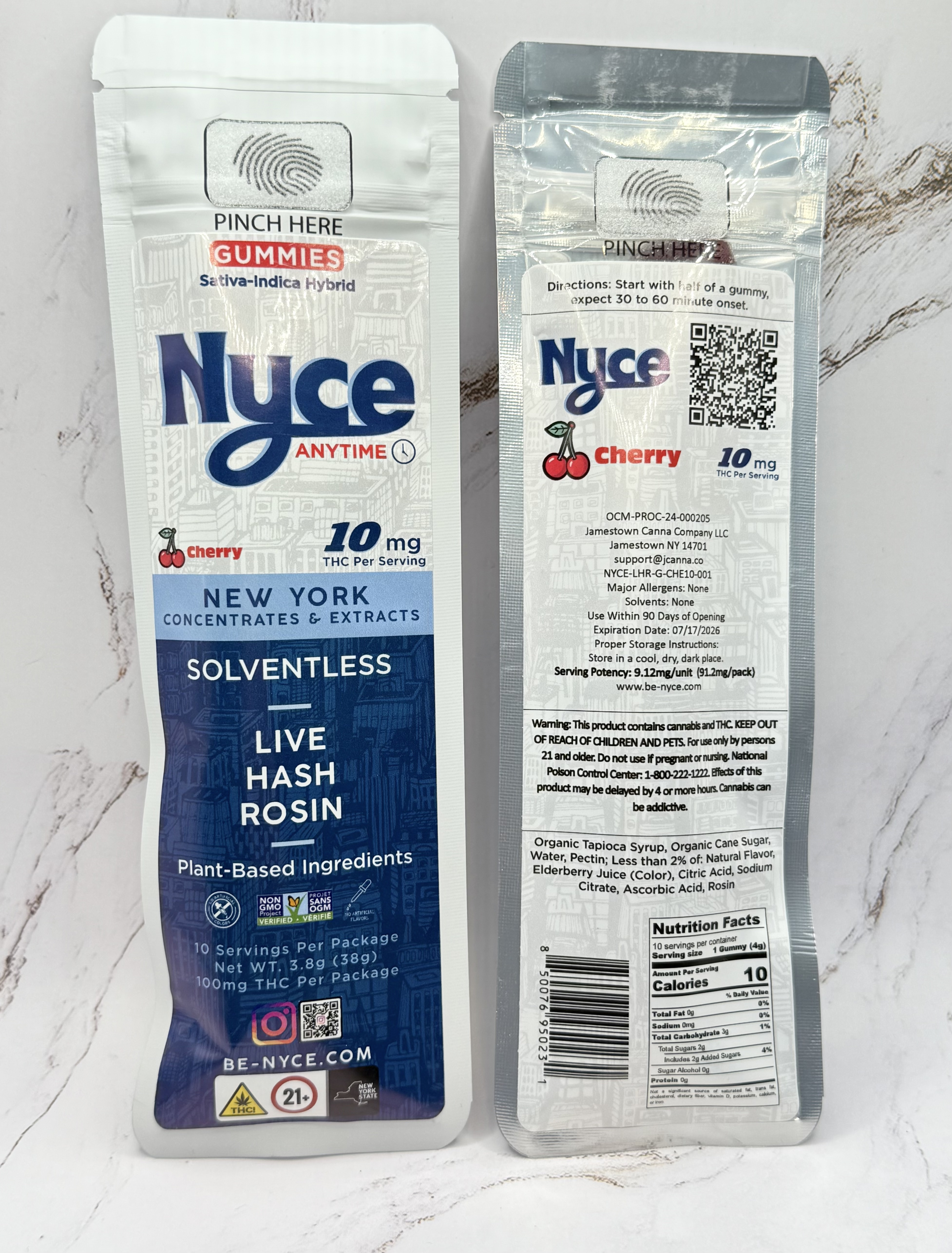 Photograph of product: NYCE - Cherry Gummies - 10mg 10pk (ANYTIME)