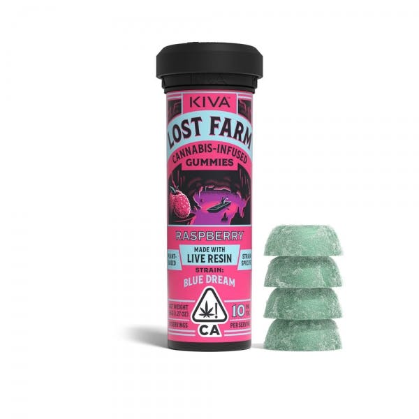 Photograph of product: RASPBERRY WEDDING CAKE 10-PACK LOST FARM LIVE ROSIN GUMMIES
