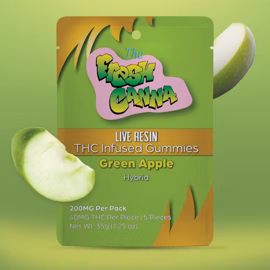 Photograph of product: Fresh Canna Live Resin 200MG Gummies Green Apple