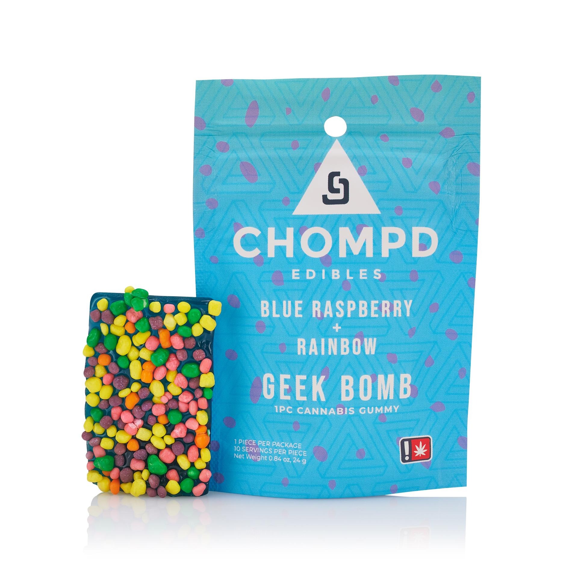 Photograph of product: Blue Raspberry Rainbow Geek Bomb | 100mg