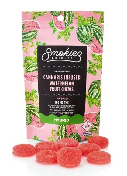 Photograph of product: Smokiez Watermelon Gummies 100mg