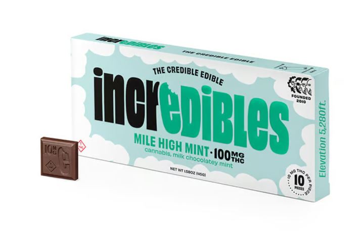 Photograph of product: Incredibles. | Chocolate Mile High Mint | 10mg TH-oui x 10 ct