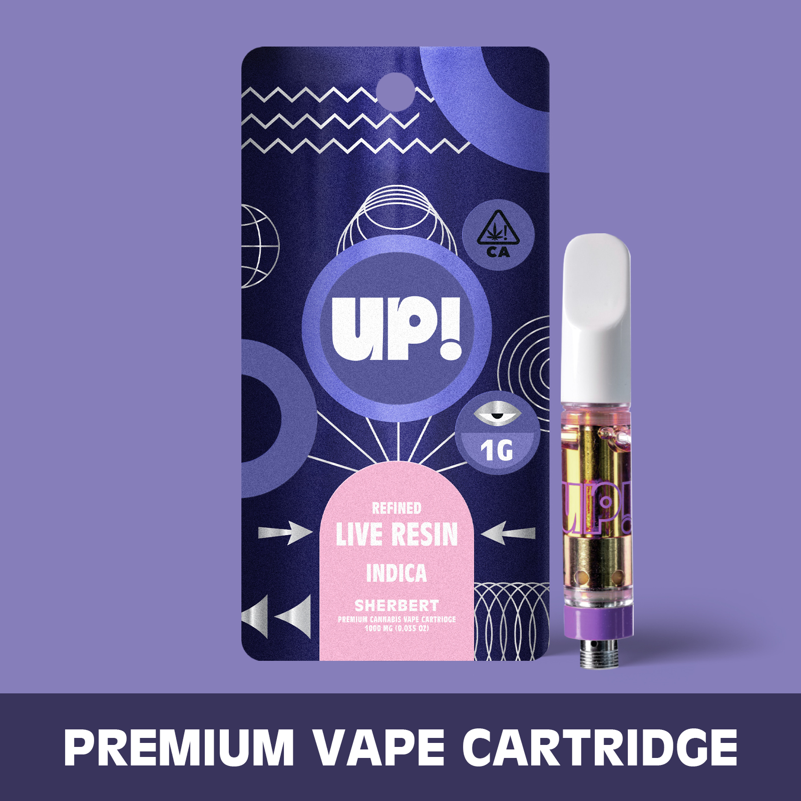 Photograph of product: UP! - Sherbert (Oui'd) Live Resin Cartridge