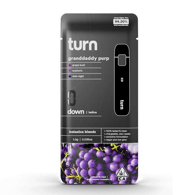 Photograph of product: Granddaddy Purp Botanica Blends Disposable 1g - 