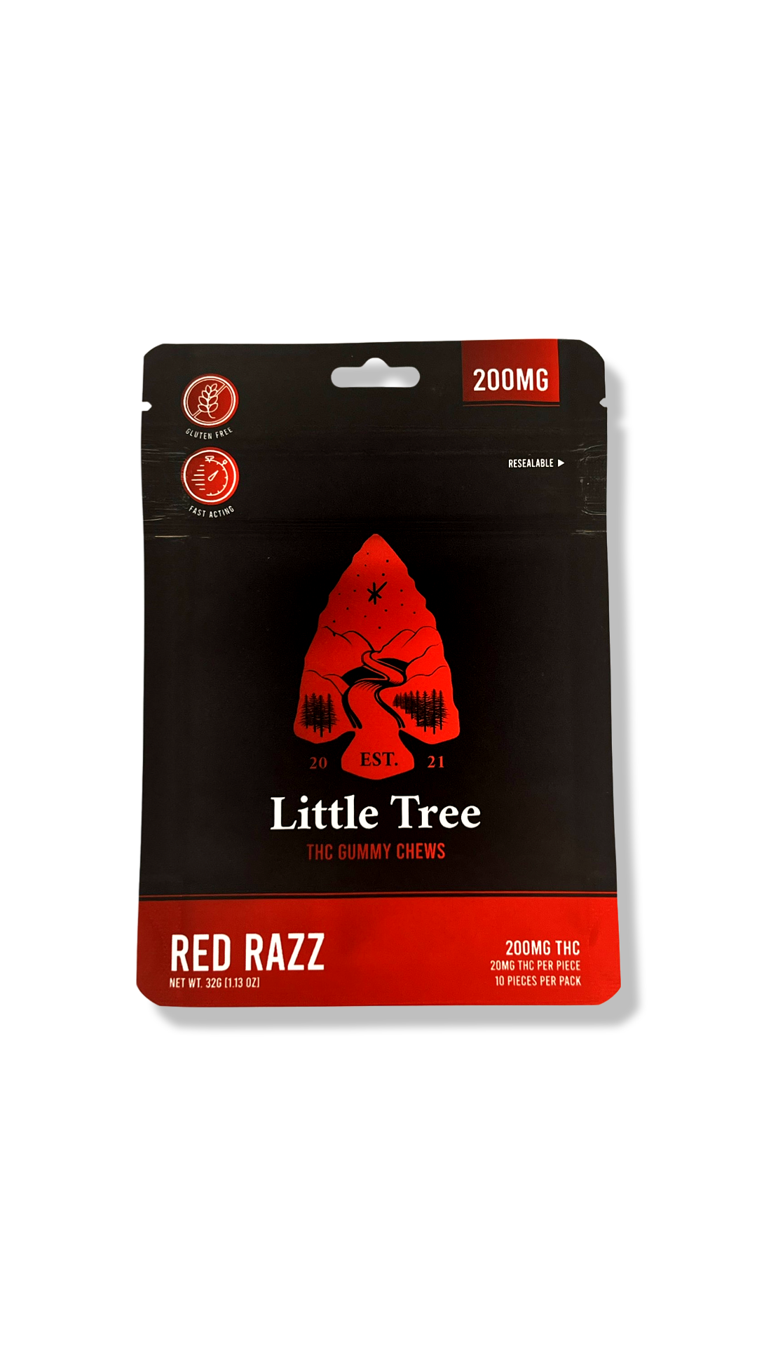 Photograph of product: Little Tree 200mg Gummies Red Razz