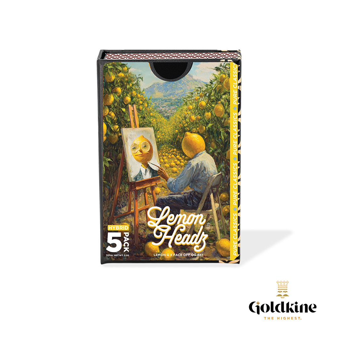 Photograph of product: Goldkine Lemon Headz Pre-Roll 5-Pack | 5 x 0.5g