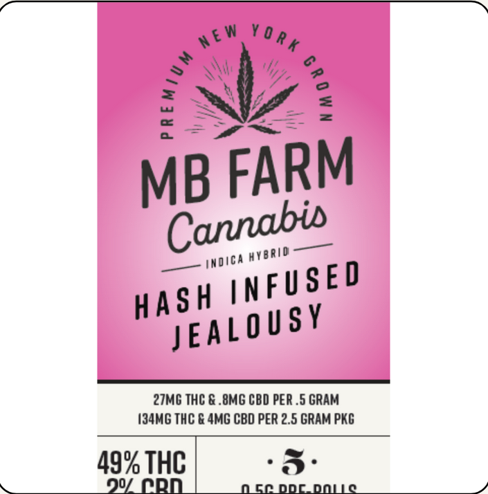 Photograph of product: MB Farms - au chocolat Infused - Jealousy - 5pk Joint Prerolls