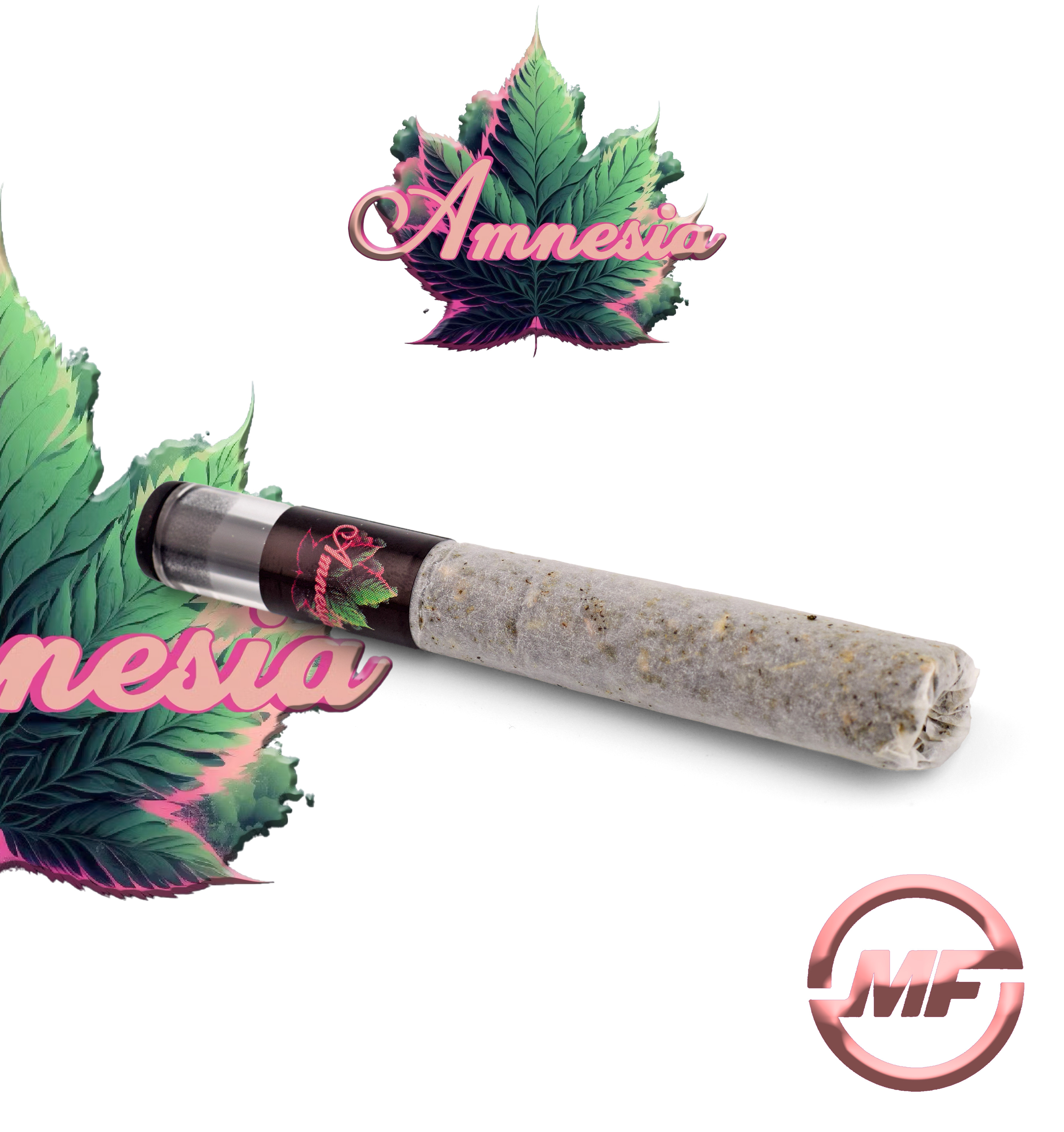 Photograph of product: Amnesia | Blueberry Pancake | Infused Glass-Tip Pre-Roll | 1.3g