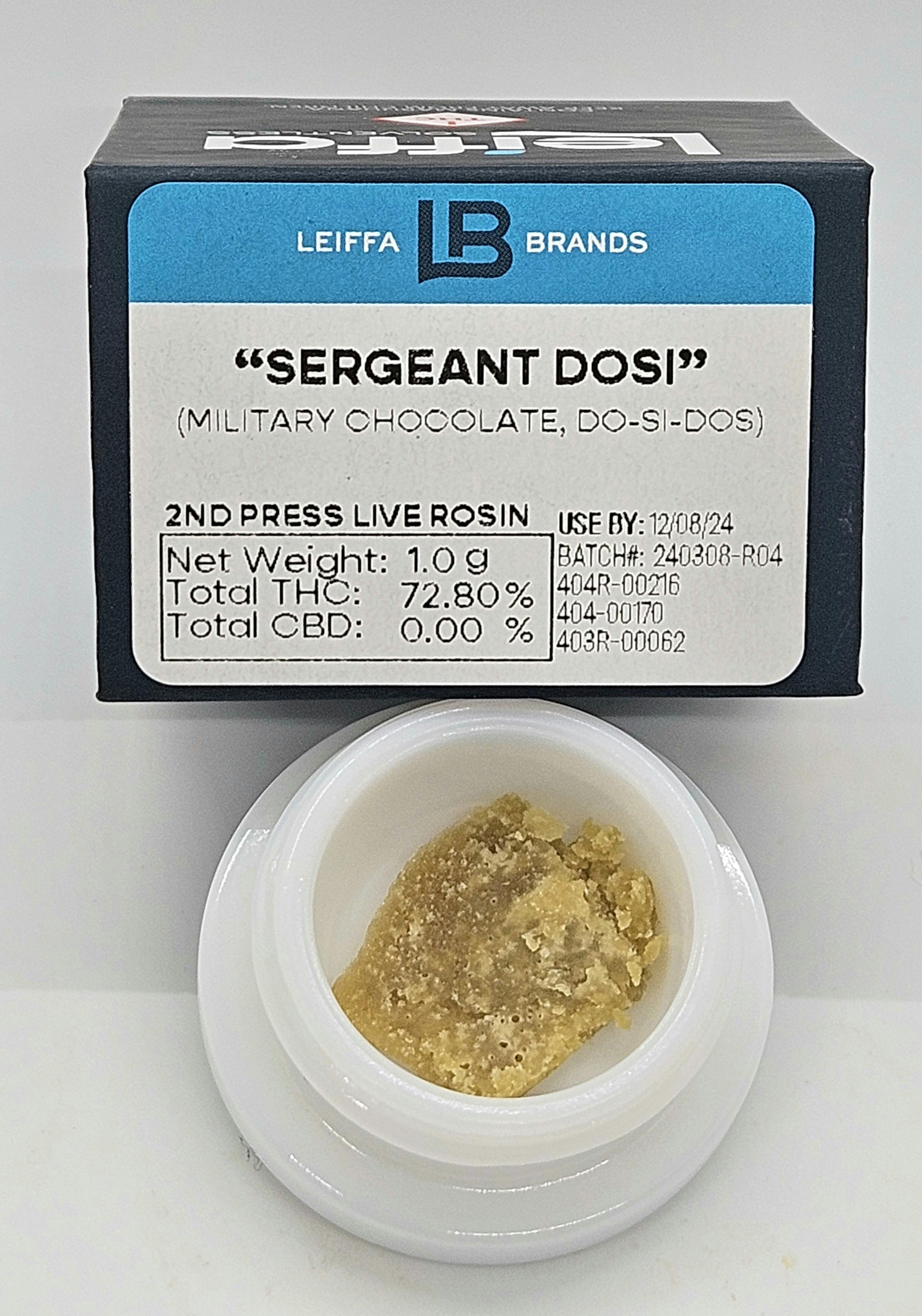 Photograph of product: Leiffa 2nd Press Rosin 1g I Sergeant Dosi