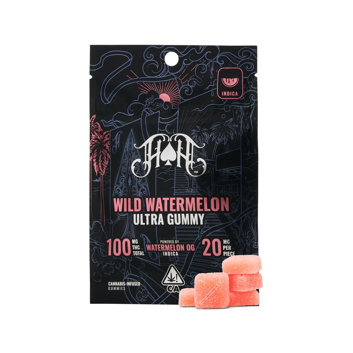 Photograph of product: HEAVY HITTERS | WILD WATERMELON | 20MG GUMMIES | 5PK