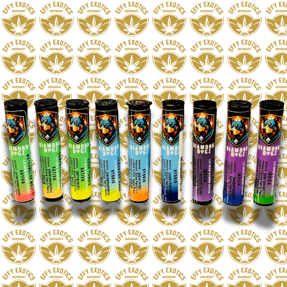 Photograph of product: GONZO Diamond Dogz - Kaviar | Sour Tangie - Benzina