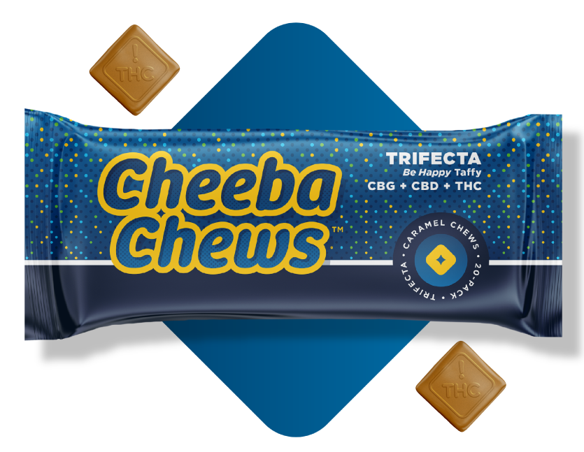 Photograph of product: Cheeba Chews Caramel Trifecta Taffy CBG/CBD/TH-oui