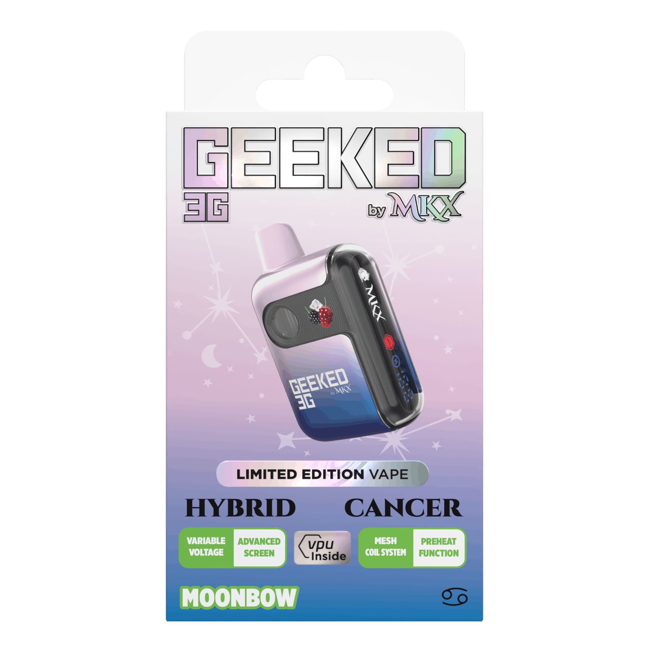 Photograph of product: GEEKED: Moonbow 3G Vape Disposable