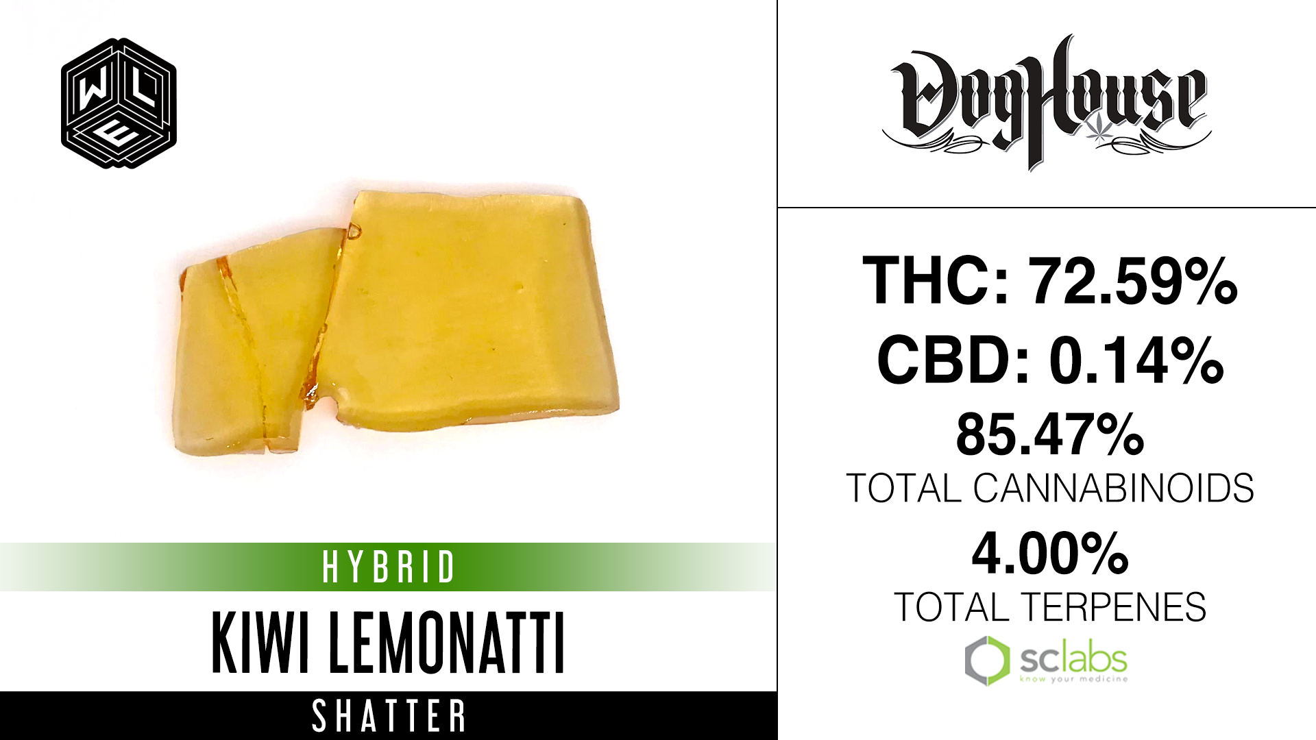 Photograph of product: WLE - Kiwi Lemonatti (H) - Shatter 1g
