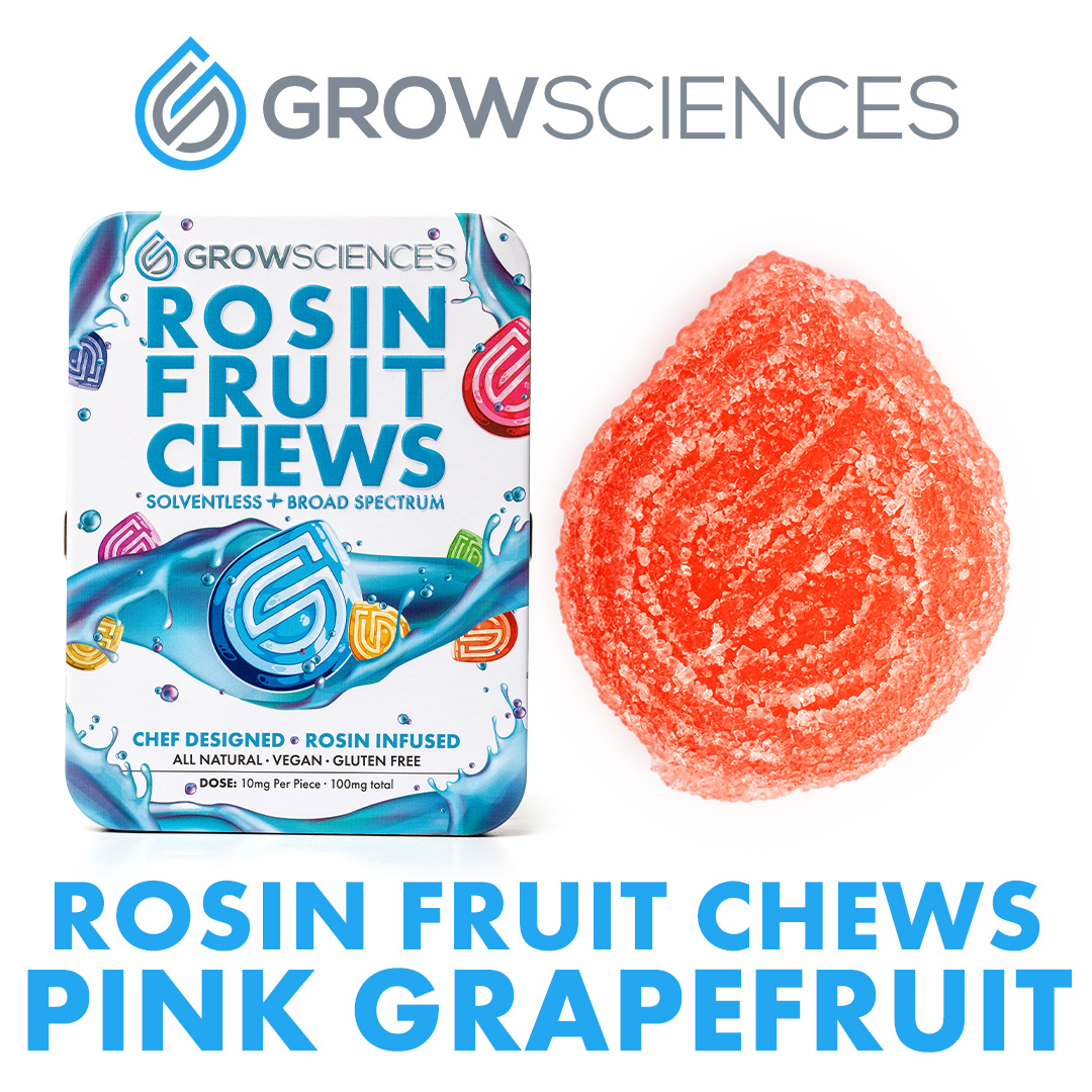 Photograph of product: Grow Sciences | 100mg Rosin Fruit Chew | Pink Grapefruit