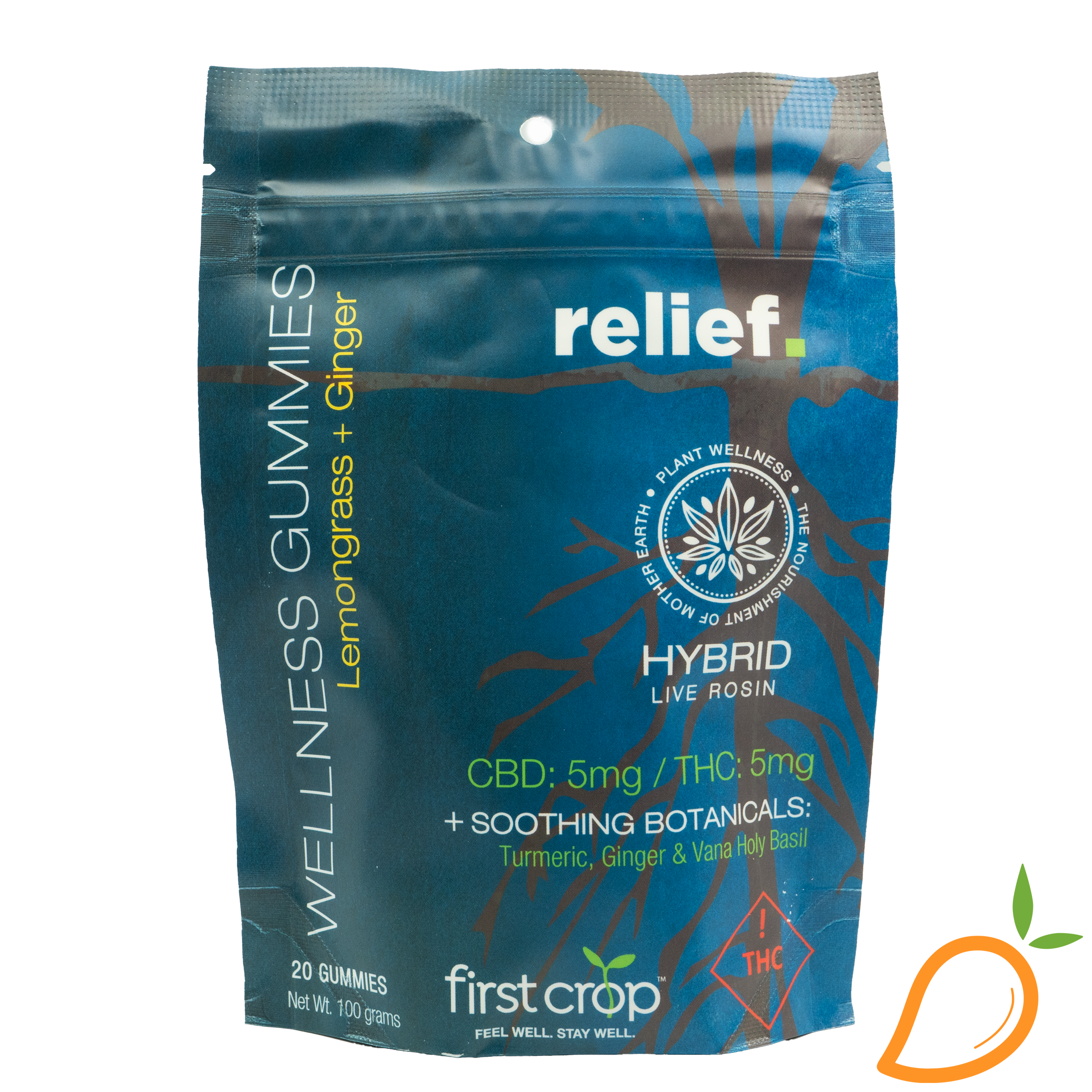 Photograph of product: 100mg 1:1 TH-oui/CBD Relief Hybrid Wellness Gummies First Crop