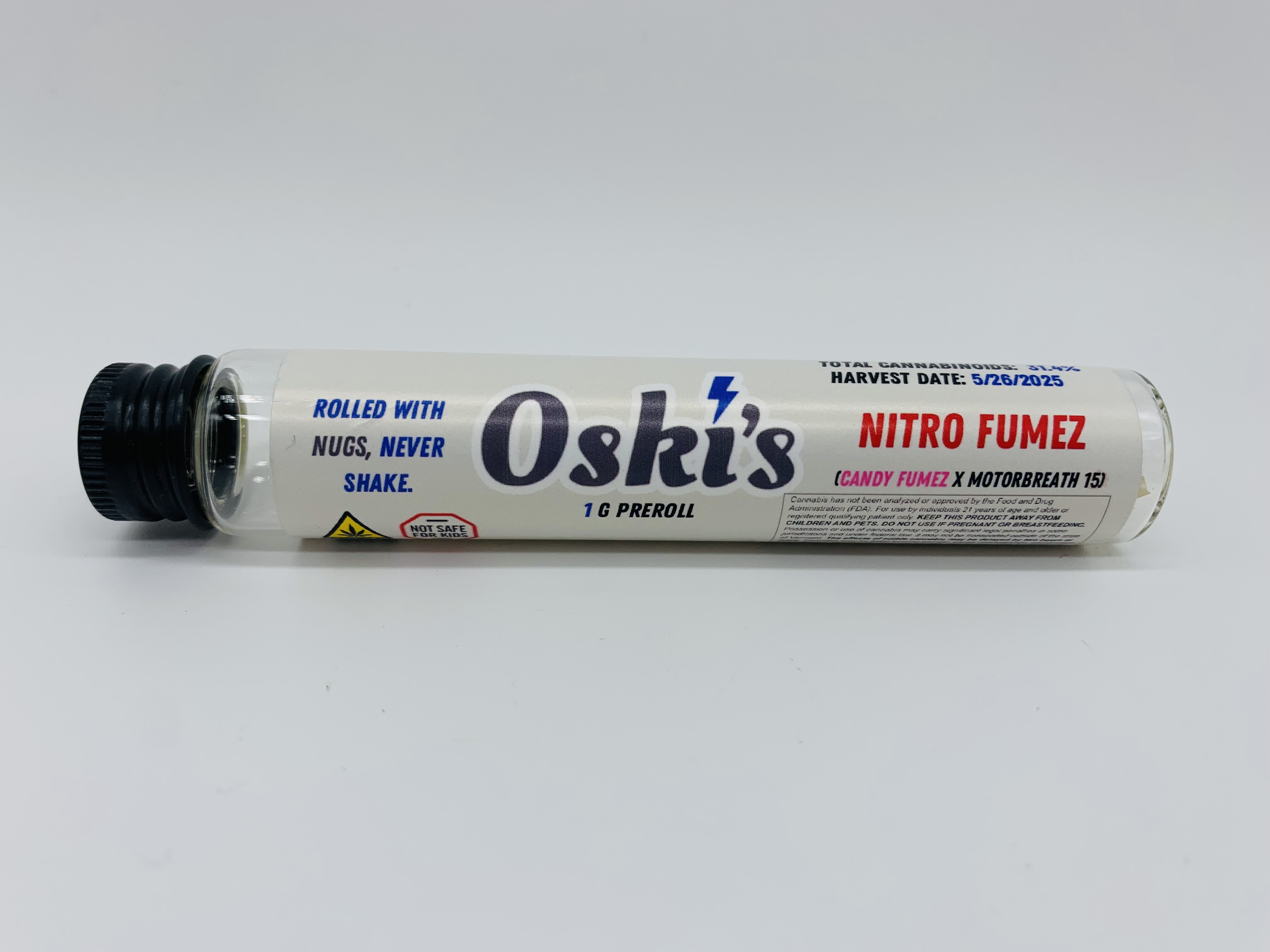 Photograph of product: Oski's | Nitro Fumez | Pre-Roll | 1g | 26.9% TH-oui