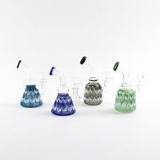 Photograph of product: 6" Wrap and Rake Bent Neck Hanger Bong (Assorted Colors)