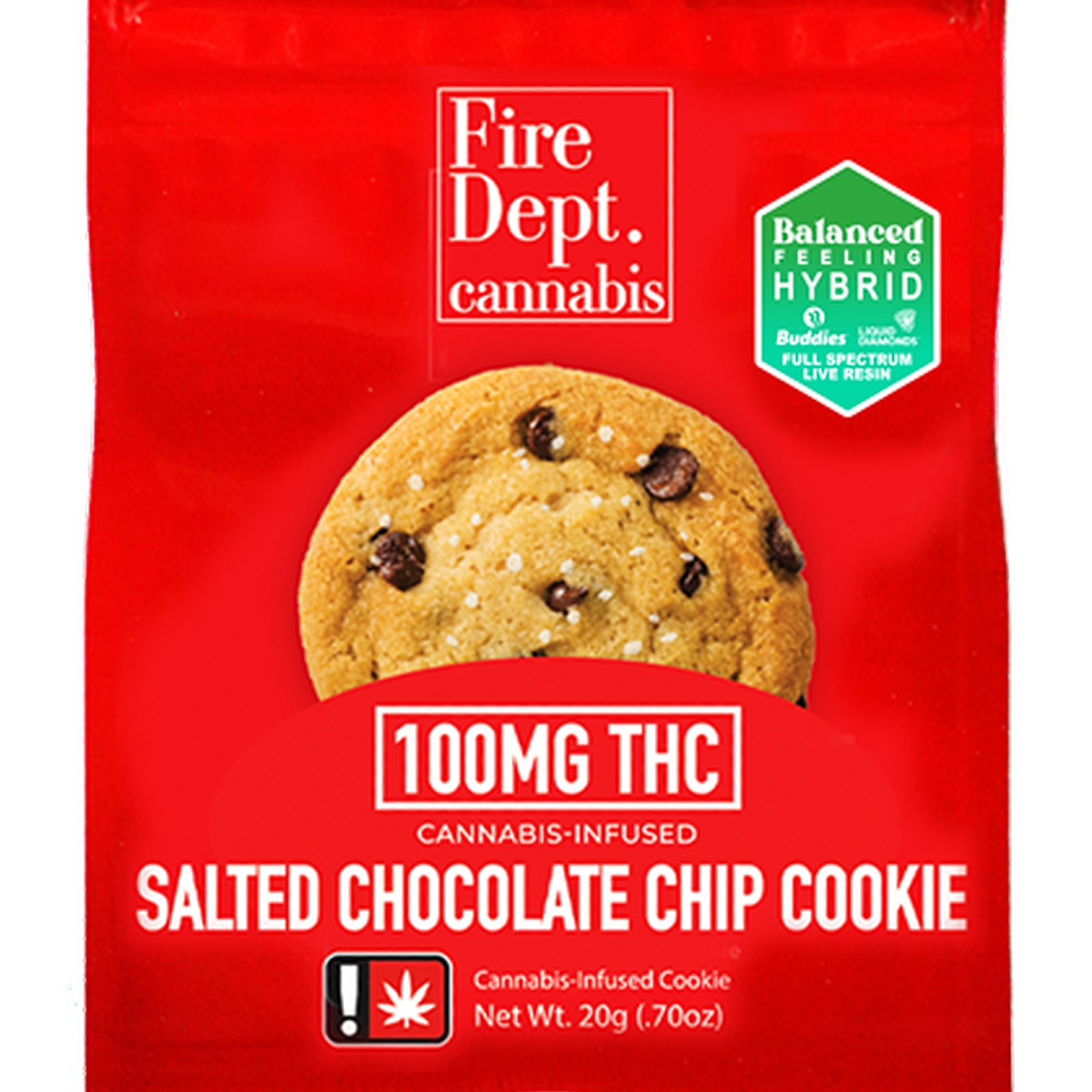Photograph of product: Fire Dept. - Hybrid Salted Chocolate Chip 100mg Cookie