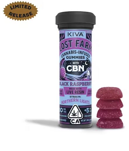 Photograph of product: Lost Farm Black Raspberry CBN Gummies (10 X 10mg)