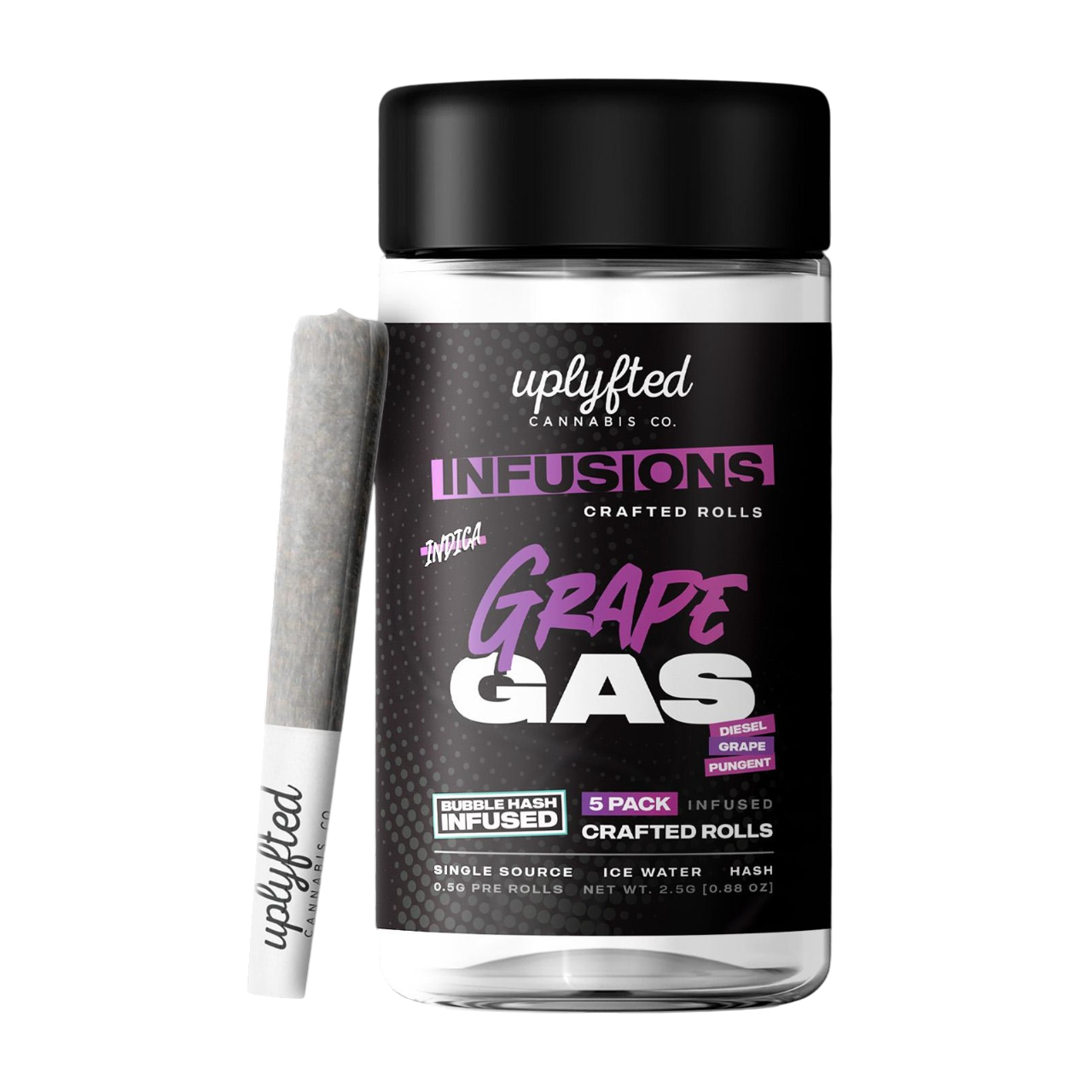 Photograph of product: Uplyfted Grape Gas Bubble au chocolat Infused Pre-Roll 5-Pack | 5 x 0.5g