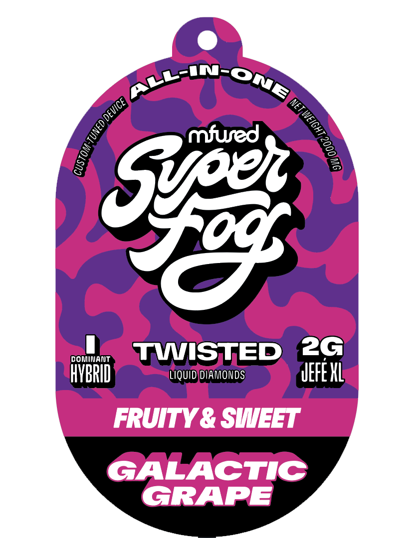 Photograph of product: MFUSED - TWISTED JEFE XL - DISPOSABLE DIAMONDS - 2G - GALACTIC GRAPE - Oui'd