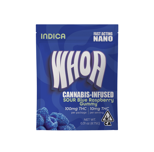 Photograph of product: Sour Blue Raspberry Gummy - Bite (100mg) - 