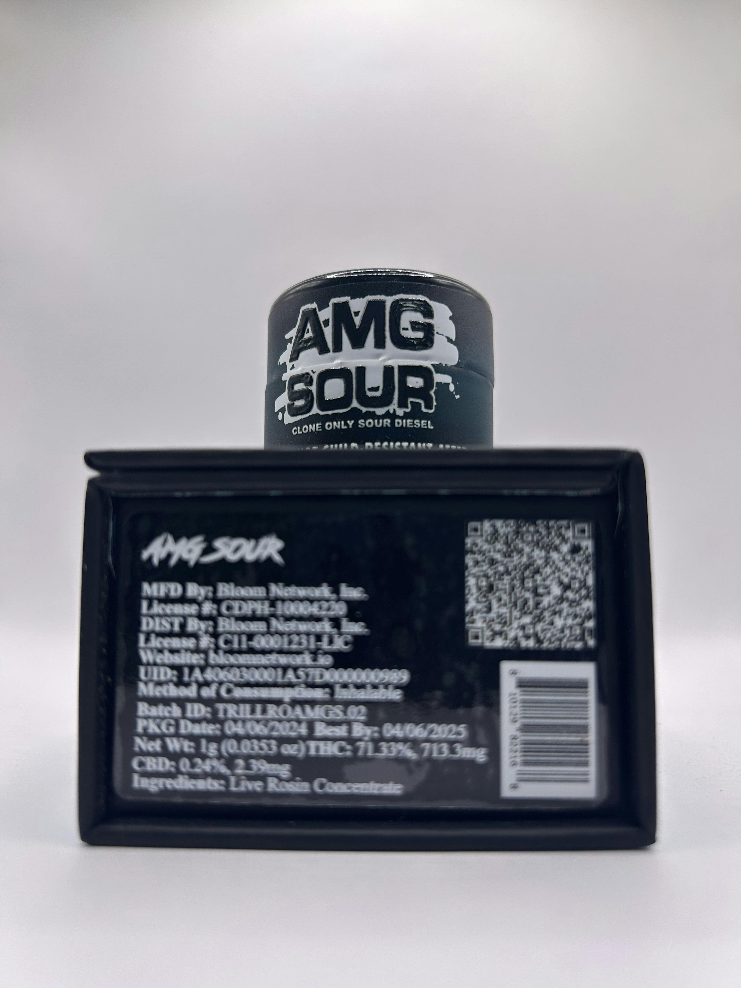Photograph of product: Trilogy 710 - AMG Sour by Valley Grove - 1g Live Rosin