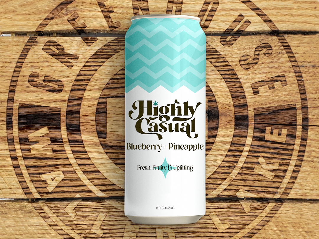Photograph of product: Highly Casual | Blueberry + Pineapple 1:1 | 5mg seltzer