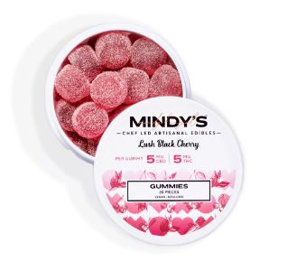 Photograph of product: 100mg 20pk Gummies | 1:1 Lush Black Cherry | Mindy's