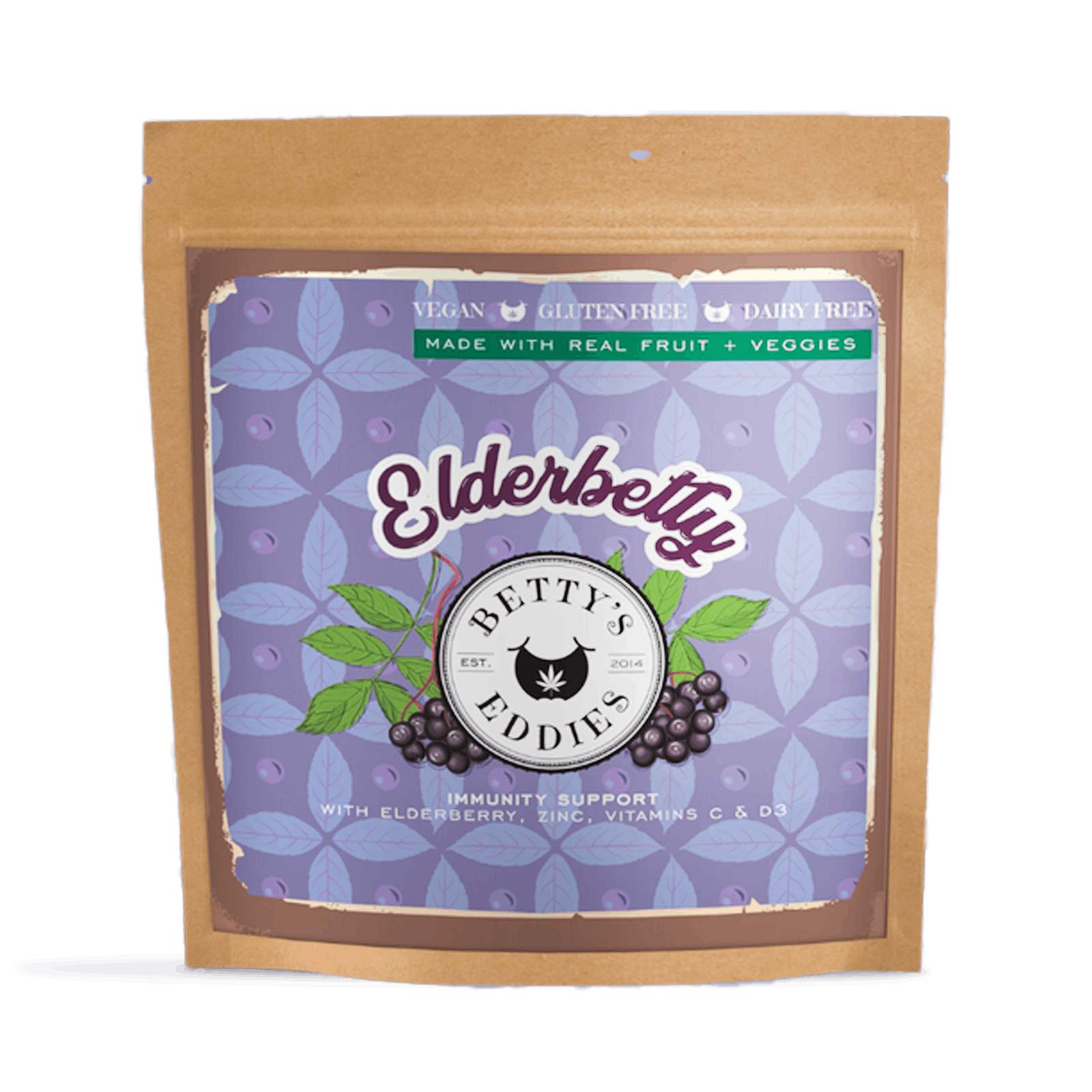 Photograph of product: Elderbetty Fruit Chews 10pk | 50mg