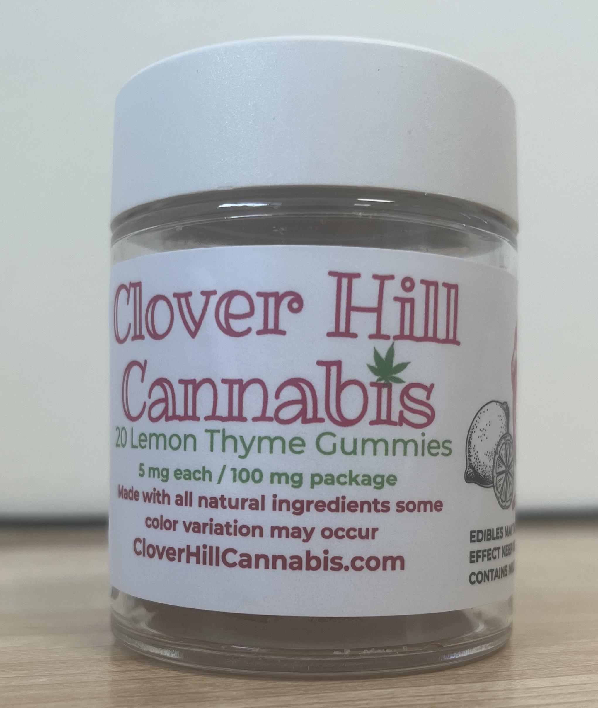 Photograph of Product: Clover Hill | Lemon Thyme 5mg Gummies | 20pc 100mg/pk