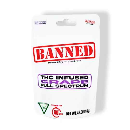 Photograph of product: BANNED | GUMMIES | 200MG | GRAPE