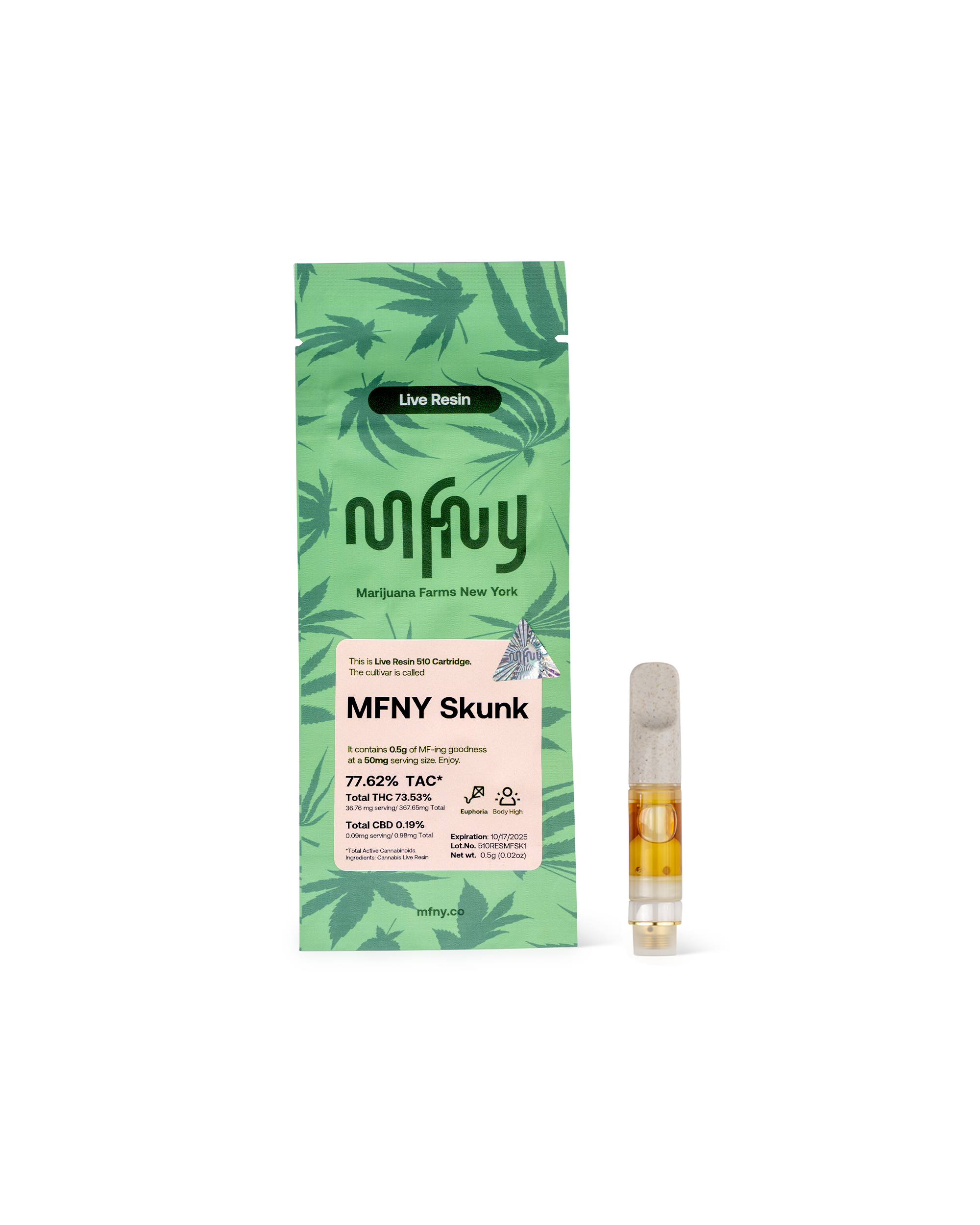 Photograph of product: Live Resin MFNY SKUNK | .5 g Cart