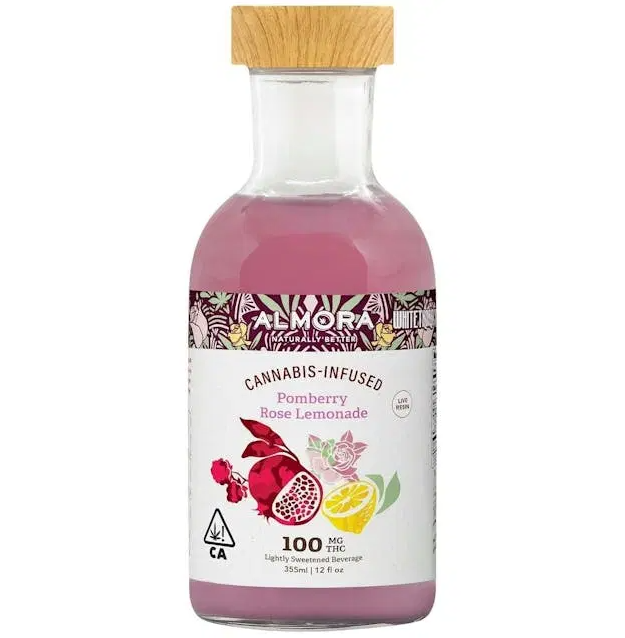 Photograph of product: Almora Farm | Pomberry Rose Lemonade | Strain Specific- Whitethorn Rose Oui'd Beverage | 100mg