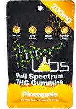 Photograph of product: AU Lit Labs: Pineapple Rosin + Resin Full Spectrum 200mg Gummie