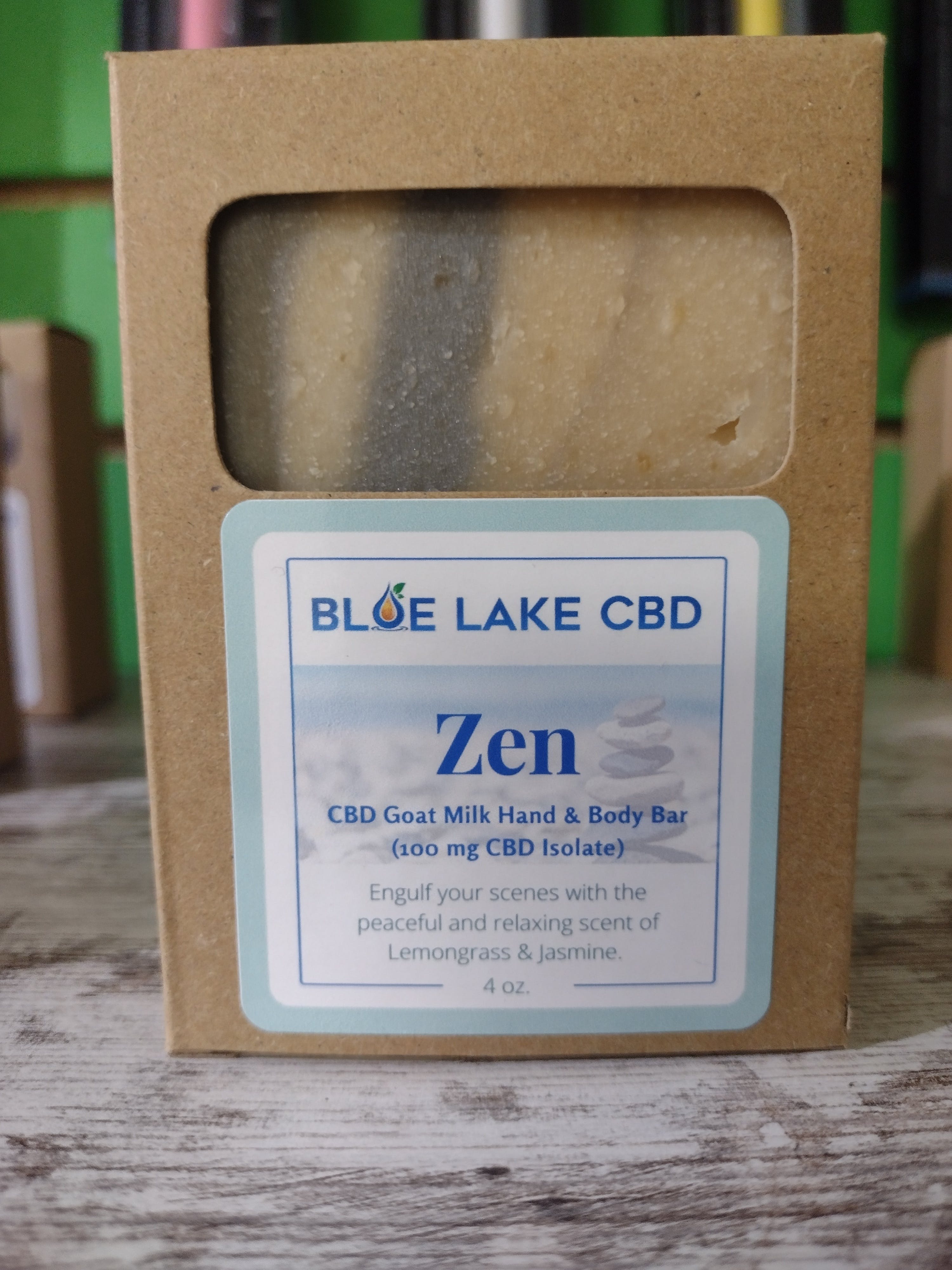 Photograph of product: CBD Goat Milk Soap 4oz - Zen/Blue Lake CBD