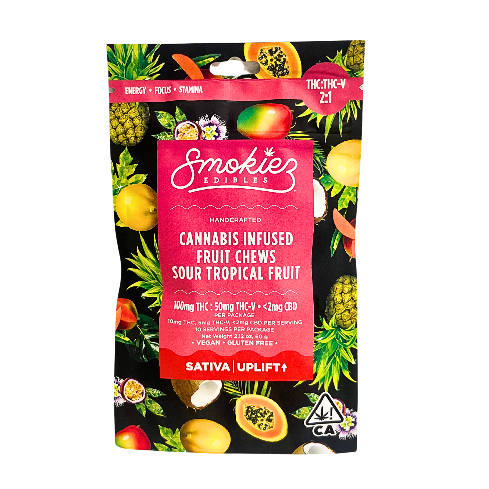 Photograph of product: SOUR TROPICAL FRUIT CHEWS (2:1 TH-oui:TH-ouiV)